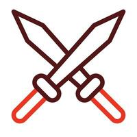 Sword Vector Thick Line Two Color Icons For Personal And Commercial Use.