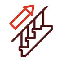 Upstairs Vector Thick Line Two Color Icons For Personal And Commercial Use.