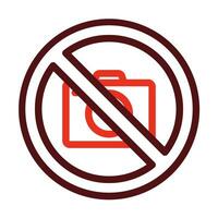 No Photo Vector Thick Line Two Color Icons For Personal And Commercial Use.