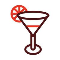 Cocktail Vector Thick Line Two Color Icons For Personal And Commercial Use.
