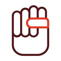 Fist Vector Thick Line Two Color Icons For Personal And Commercial Use.