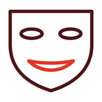 Theater Mask Vector Thick Line Two Color Icons For Personal And Commercial Use.