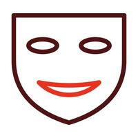 Theater Mask Vector Thick Line Two Color Icons For Personal And Commercial Use.