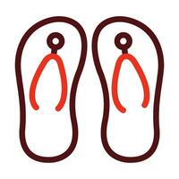Flip Flop Vector Thick Line Two Color Icons For Personal And Commercial Use.