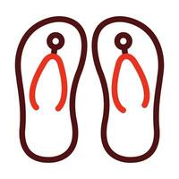 Flip Flop Vector Thick Line Two Color Icons For Personal And Commercial Use.