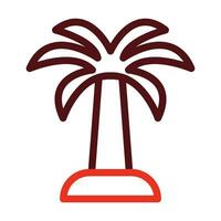 Palm Tree Vector Thick Line Two Color Icons For Personal And Commercial Use.