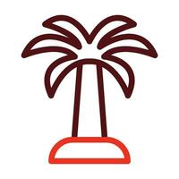 Palm Tree Vector Thick Line Two Color Icons For Personal And Commercial Use.