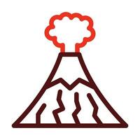 Volcano Vector Thick Line Two Color Icons For Personal And Commercial Use.