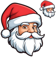 Papa Noel claus dibujos animados cabeza, Papa Noel claus sombrero, Papa Noel claus cara , ai generativo png