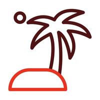 Island Vector Thick Line Two Color Icons For Personal And Commercial Use.