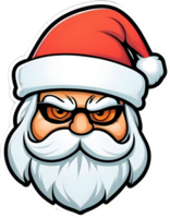 santa claus tecknad serie huvud, santa claus hatt, santa claus ansikte , ai generativ png