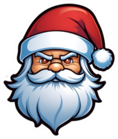 Père Noël claus dessin animé diriger, Père Noël claus chapeau, Père Noël claus visage , ai génératif png