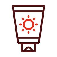 Sunscreen Vector Thick Line Two Color Icons For Personal And Commercial Use.
