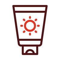 Sunscreen Vector Thick Line Two Color Icons For Personal And Commercial Use.