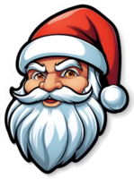 Santa Claus cartone animato testa, Santa Claus cappello, Santa Claus viso , ai generativo png