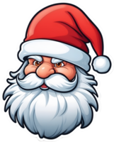 santa claus cartoon head, santa claus hat, santa claus face , ai generative png