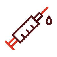 Syringe Vector Thick Line Two Color Icons For Personal And Commercial Use.