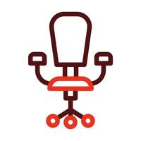 Desk Chair Vector Thick Line Two Color Icons For Personal And Commercial Use.