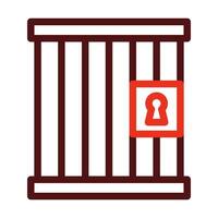 Prison Vector Thick Line Two Color Icons For Personal And Commercial Use.