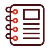 Notebook Vector Thick Line Two Color Icons For Personal And Commercial Use.