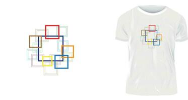 t-shirt design concept, Many squares, and colors vector