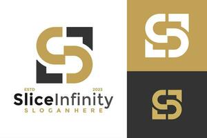 Letter S Slice Infinity Logo design vector symbol icon illustration