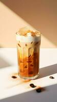 Pumpkin spice latte, iced coffee background photo, Generative AI photo