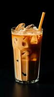 Pumpkin spice latte, iced coffee background photo, Generative AI photo