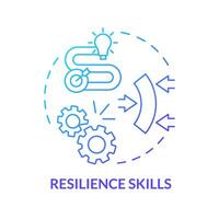 2D gradient icon resilience skills concept, isolated vector, mindful entrepreneurship thin line illustration. vector