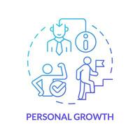 2D gradient icon personal growth concept, isolated vector, mindful entrepreneurship thin line illustration. vector