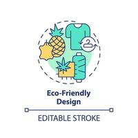 2D editable multicolor icon eco friendly design concept, simple isolated vector, sustainable fashion thin line illustration. vector