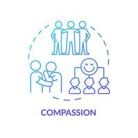 2D gradient icon compassion concept, isolated vector, mindful entrepreneurship thin line illustration. vector