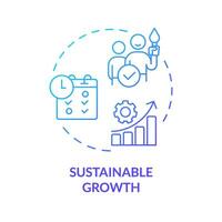 2D gradient icon sustainable growth concept, isolated vector, mindful entrepreneurship thin line illustration. vector
