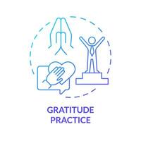 2D gradient icon gratitude practice concept, isolated vector, mindful entrepreneurship thin line illustration. vector