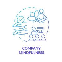 2D gradient icon company mindfulness concept, isolated vector, mindful entrepreneurship thin line illustration. vector