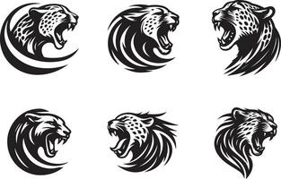 roaring cheetah logo concept vector 3