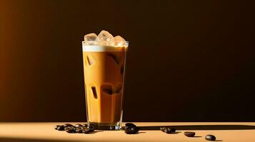 Pumpkin spice latte, iced coffee background photo, Generative AI photo