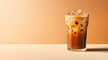 Pumpkin spice latte, iced coffee background photo, Generative AI photo