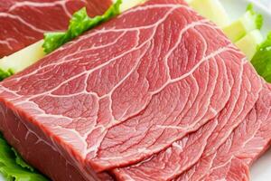 fresh raw beef meat. AI Generative Pro Photo