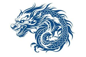 Intricate dragon tattoo design symbolizing Year of the Dragon isolated on a white background photo