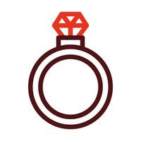 Ring Vector Thick Line Two Color Icons For Personal And Commercial Use.