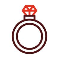 Ring Vector Thick Line Two Color Icons For Personal And Commercial Use.