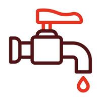 Faucet Vector Thick Line Two Color Icons For Personal And Commercial Use.