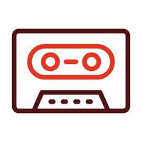 Cassette Player Vector Thick Line Two Color Icons For Personal And Commercial Use.
