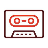 Cassette Player Vector Thick Line Two Color Icons For Personal And Commercial Use.