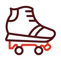 Roller Skate Vector Thick Line Two Color Icons For Personal And Commercial Use.