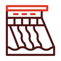 Hydroelectricity Vector Thick Line Two Color Icons For Personal And Commercial Use.