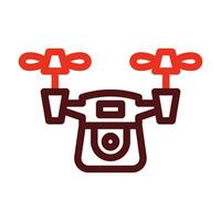 Drone Vector Thick Line Two Color Icons For Personal And Commercial Use.
