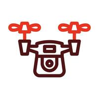 Drone Vector Thick Line Two Color Icons For Personal And Commercial Use.