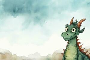 Hand drawn dragon illustrations for childrens books background with empty space for text photo